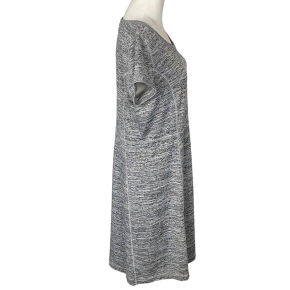 TALBOTS Women Stretchy Dress Sz M Gray Short Sleeve Knee Length Casual 61-17 - Picture 3 of 10